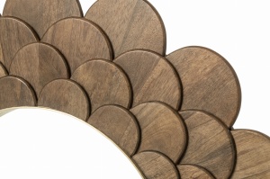 Lustro okrągłe BLOOM drewno 120 cm