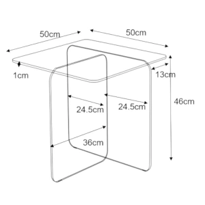 Stolik boczny BURANO ze szkła hartowanego 50x50x46 cm brązowy
