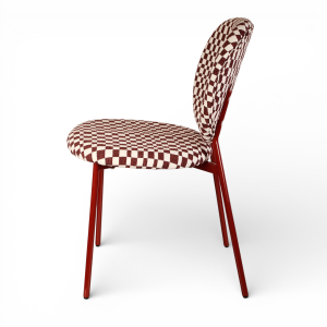 Krzesło Damier w kratę bordowe