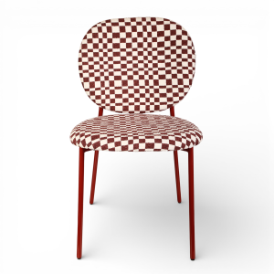 Krzesło Damier w kratę bordowe