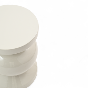 Stolik boczny puf RIO emaliowany jasnoszary ø35x46 cm