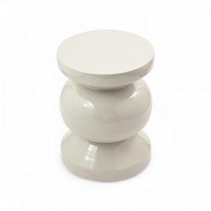 Stolik boczny puf RIO emaliowany jasnoszary ø35x46 cm