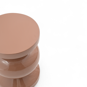 Stolik boczny puf RIO emaliowany beżowy ø35x46 cm