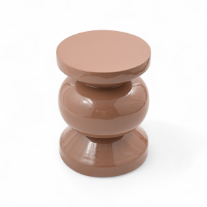 Stolik boczny puf RIO emaliowany beżowy ø35x46 cm