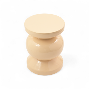 Stolik boczny puf RIO emaliowany waniliowy ø35x46 cm