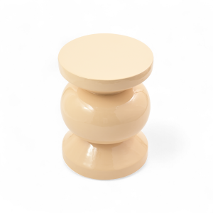 Stolik boczny puf RIO emaliowany waniliowy ø35x46 cm