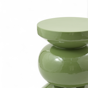 Stolik boczny puf RIO emaliowany zielony ø35x46 cm