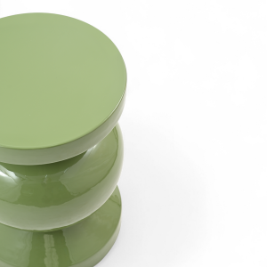 Stolik boczny puf RIO emaliowany zielony ø35x46 cm