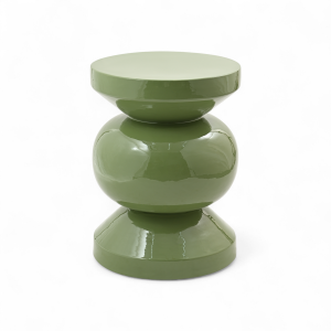 Stolik boczny puf RIO emaliowany zielony ø35x46 cm