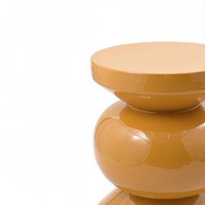 Stolik boczny puf RIO emaliowany karmelowy ø35x46 cm