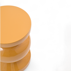 Stolik boczny puf RIO emaliowany karmelowy ø35x46 cm