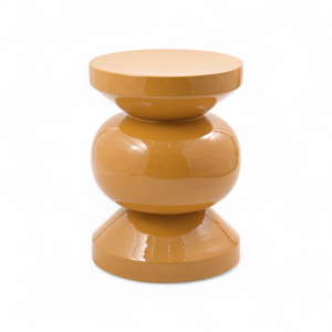 Stolik boczny puf RIO emaliowany karmelowy ø35x46 cm