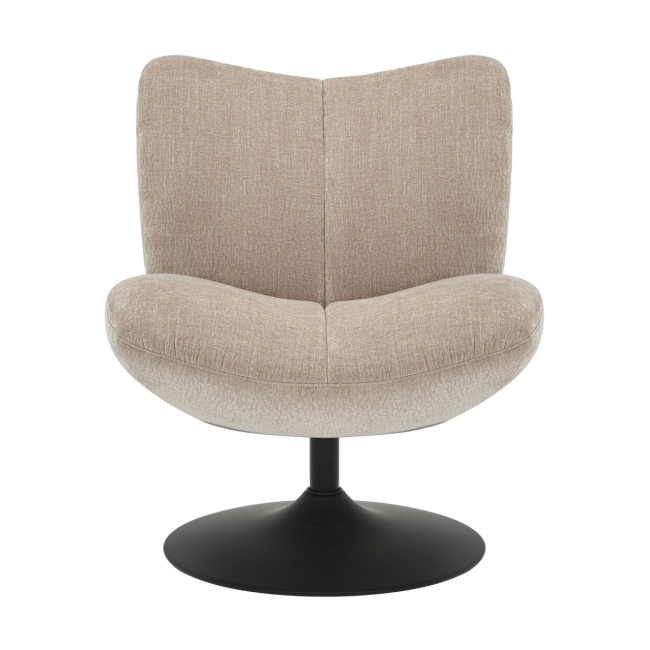 Fotel PETAL obrotowy tapicerowany kawowy