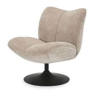 Fotel PETAL obrotowy tapicerowany kawowy