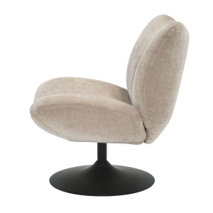 Fotel PETAL obrotowy tapicerowany kawowy