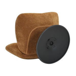 Fotel PETAL obrotowy tapicerowany bursztynowy