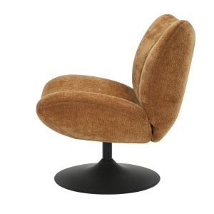 Fotel PETAL obrotowy tapicerowany bursztynowy
