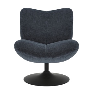 Fotel PETAL obrotowy tapicerowany granatowy