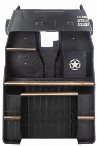 Barek TRUCK z półkami metalowy czarny 148x220 cm