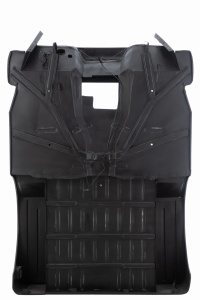 Barek TRUCK z półkami metalowy czarny 148x220 cm