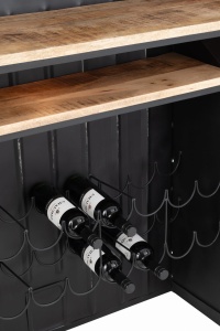 Barek TRUCK z półkami metalowy czarny 148x220 cm