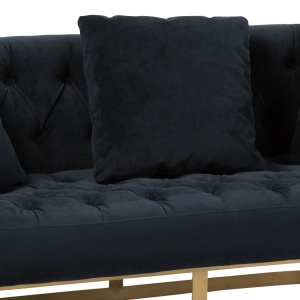Sofa AURELIA 2-osobowa welurowa antracyt pikowana 167 cm