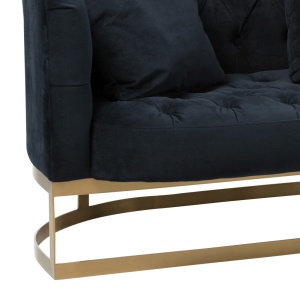 Sofa AURELIA 2-osobowa welurowa antracyt pikowana 167 cm