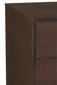 Komoda ARCHIVE metalowa z szufladami 125×50×119 cm industrialna antyczny brąz