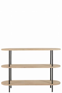 Regał konsola ELI 3 półki drewno mango metal 140x40x98 cm