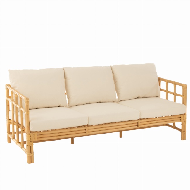 Sofa Elise 3-osobowa 187 cm rattan naturalny