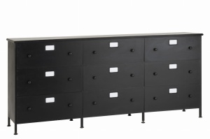 Komoda CADE metalowa z szufladami 175x41x87 cm