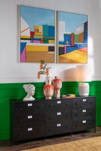 Komoda CADE metalowa z szufladami 175x41x87 cm