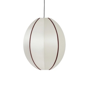 Lampa Indochina Oval S owalna jedwab ø35x40 cm Offwhite/Bordeaux