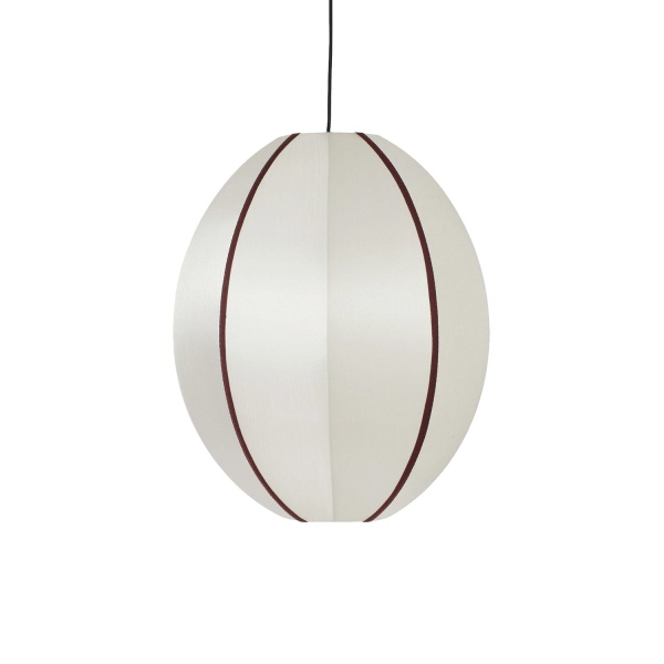 Lampa Indochina Oval S owalna  jedwab ø35x40 cm Offwhite/Bordeaux