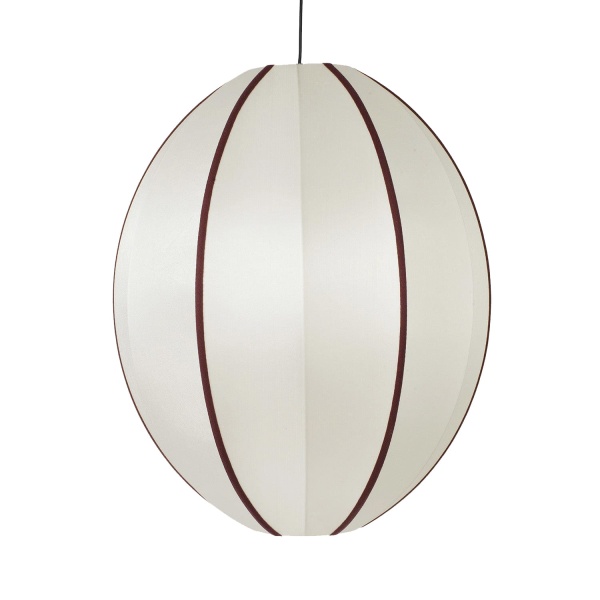 Lampa Indochina Oval L owalna  jedwab ø44x54 cm Offwhite/Bordeaux