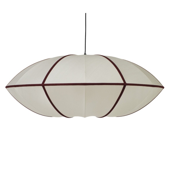 Lampa Indochina Ufo jedwab ø70x27cm Offwhite/Bordeaux