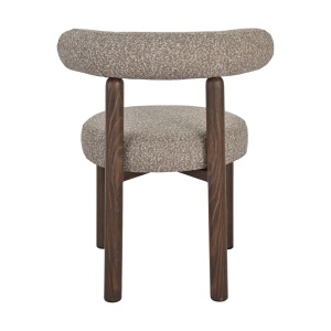 Krzesło RONI tapicerowane boucle jasnobrązowe z podłokietnikami | Homecept