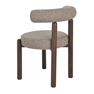 Krzesło RONI tapicerowane boucle jasnobrązowe z podłokietnikami | Homecept