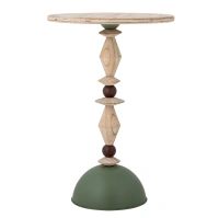 Stolik kawowy MANNELLI zielony drewno ø40x60 cm