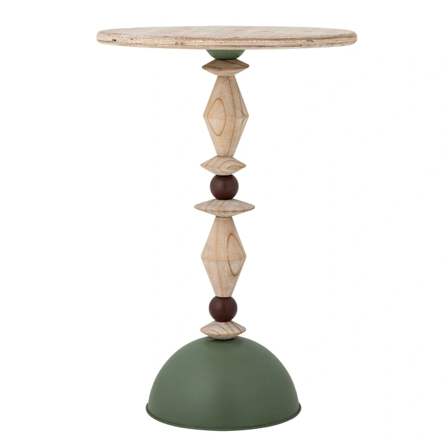 Stolik kawowy MANNELLI zielony drewno ø40x60 cm Bloomingville