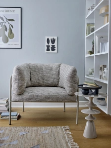 Stolik pomocniczy SAMIO beżowy aluminium ø35x47 cm Bloomingville