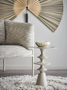 Stolik pomocniczy SAMIO beżowy aluminium ø35x47 cm Bloomingville