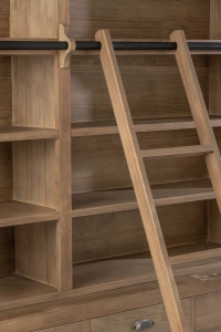 Regał biblioteczka FARMHOUSE z drabiną 200x232 cm Library classic drewniana biblioteka na książki