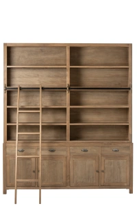 Regał biblioteczka FARMHOUSE z drabiną 200x232 cm Library classic drewniana biblioteka na książki