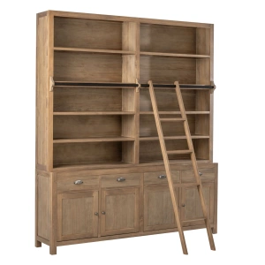 Regał biblioteczka FARMHOUSE z drabiną 200x232 cm Library classic drewniana biblioteka na książki