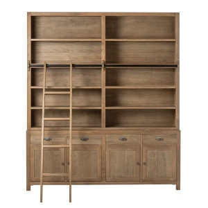 Regał biblioteczka FARMHOUSE z drabiną 200x232 cm Library classic drewniana biblioteka na książki