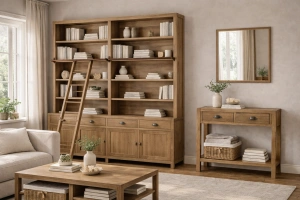 Konsola FARMHOUSE 100x37x81 cm z szufladami drewniania klasyczna