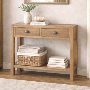 Klasyczn konsola FARMHOUSE 100x37x81 cm z szufladami drewniania klasyczna