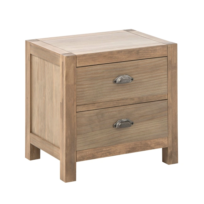 Stolik nocny FARMHOUSE szuflady szafka 55x40x53 cm