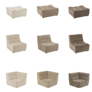 Otomana puf MONNO sofa modułowa beżowy sztruks 84x92x44 cm